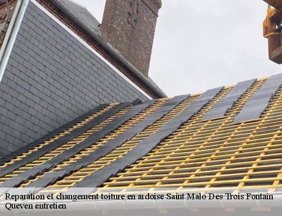 Reparation et changement toiture en ardoise  saint-malo-des-trois-fontain-56490 Queven entretien